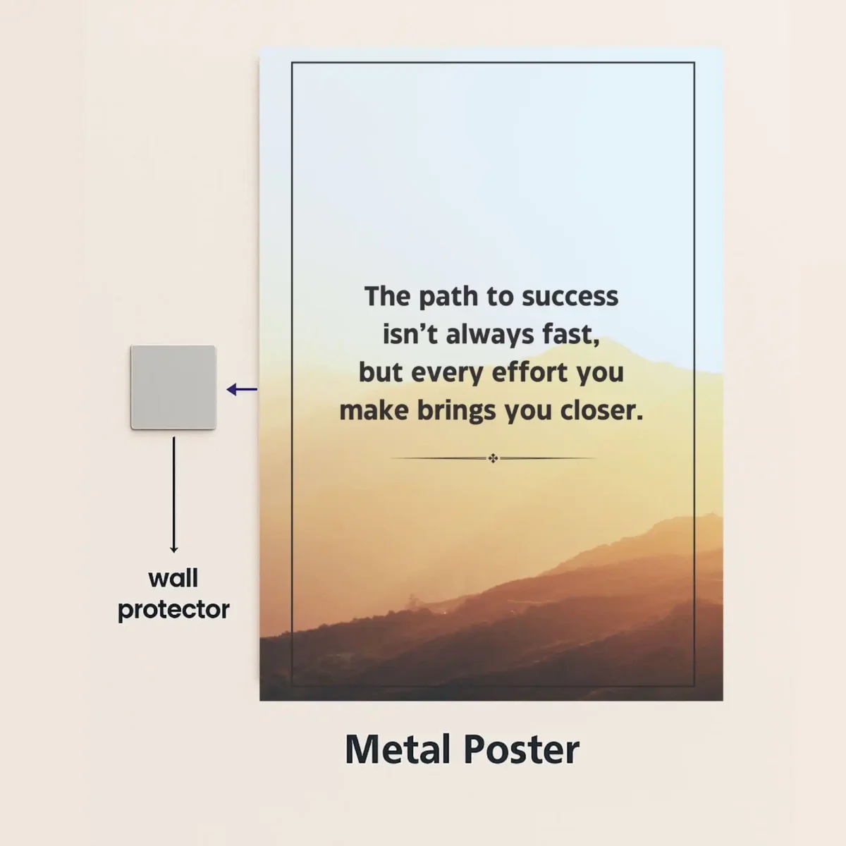 success quote metal poster with wall protector