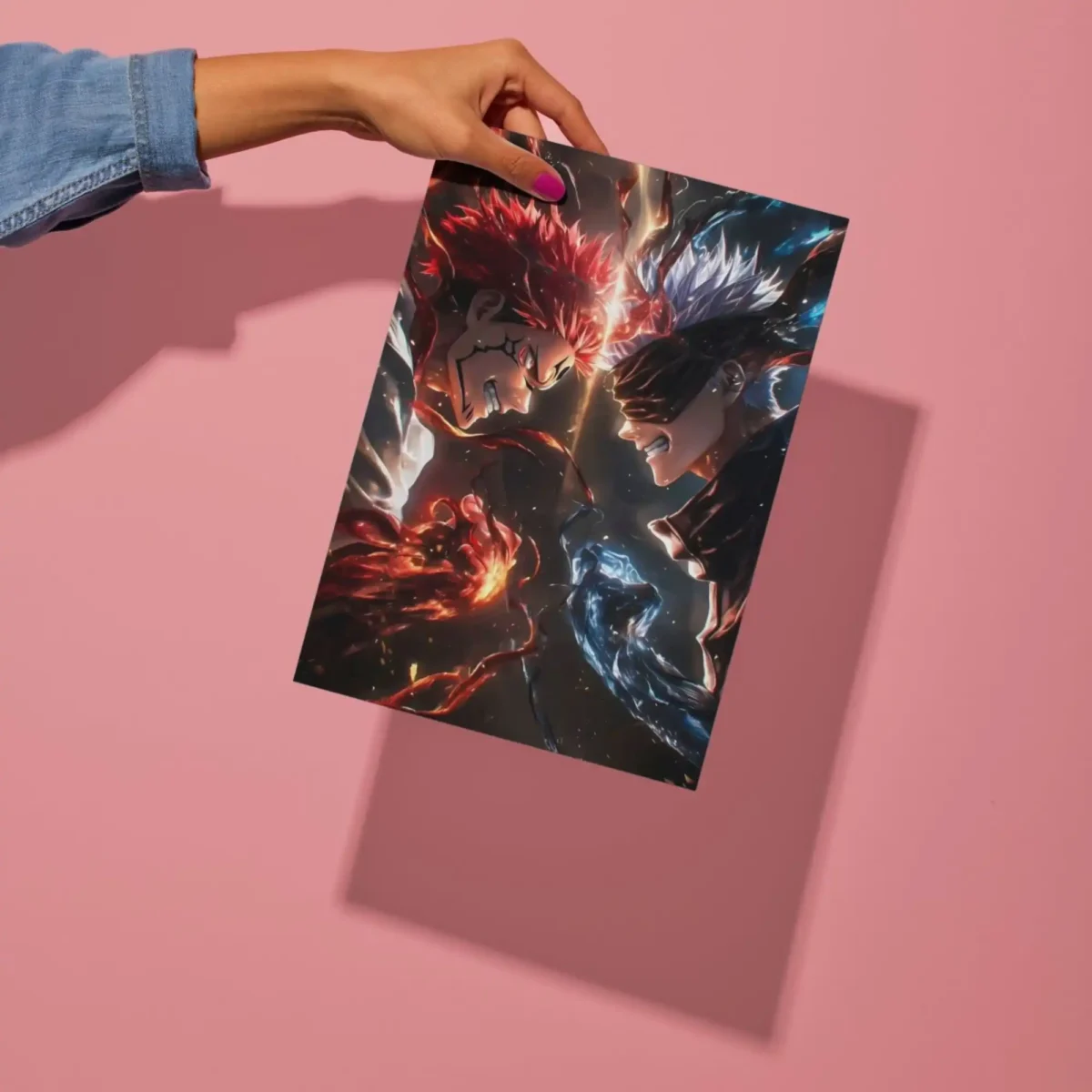 sukuna vs gojo metal poster preview