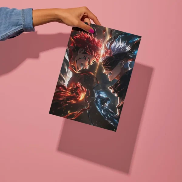 sukuna vs gojo metal poster preview