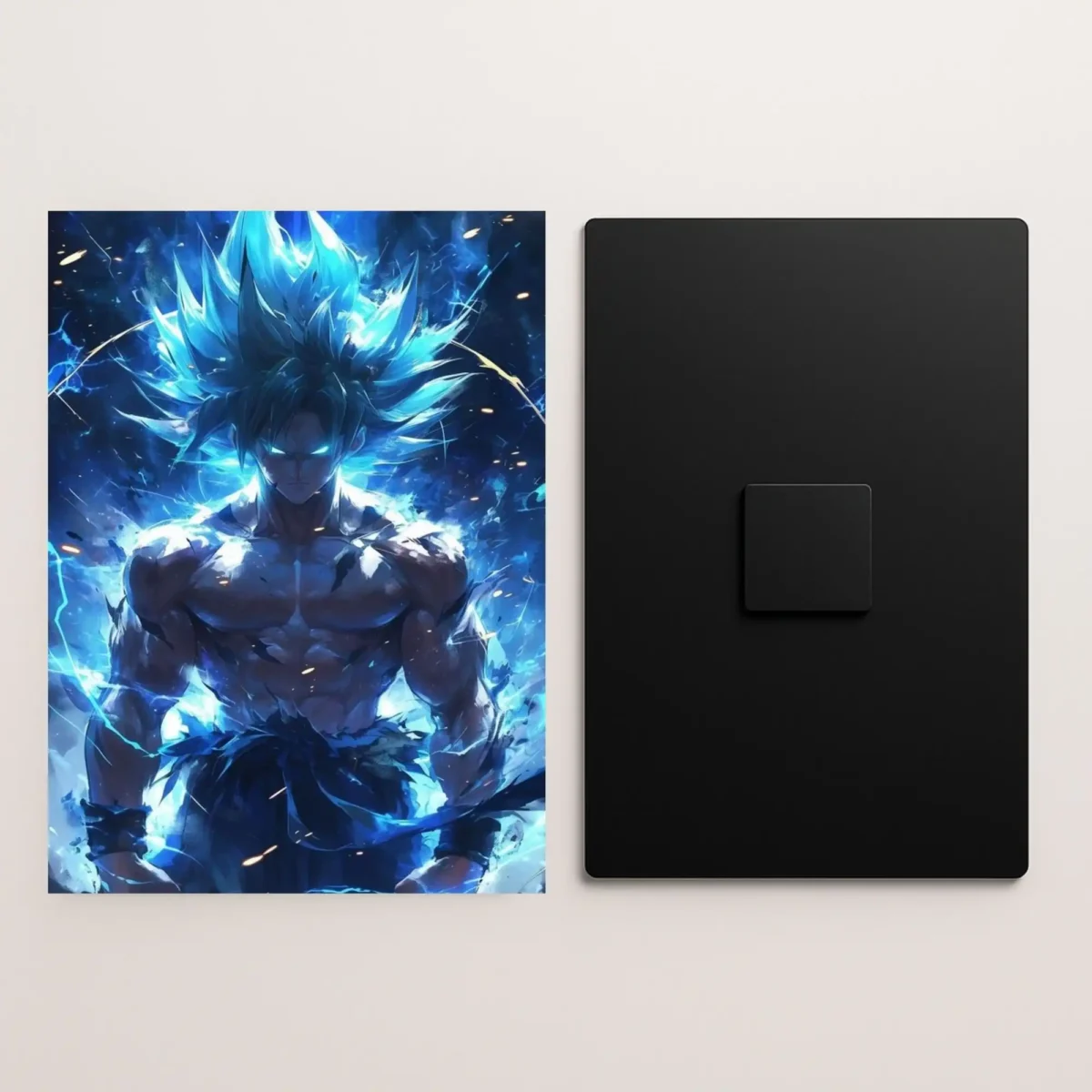 super saiyan blue metal poster front and back preview