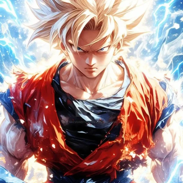 super saiyan goku metal poster