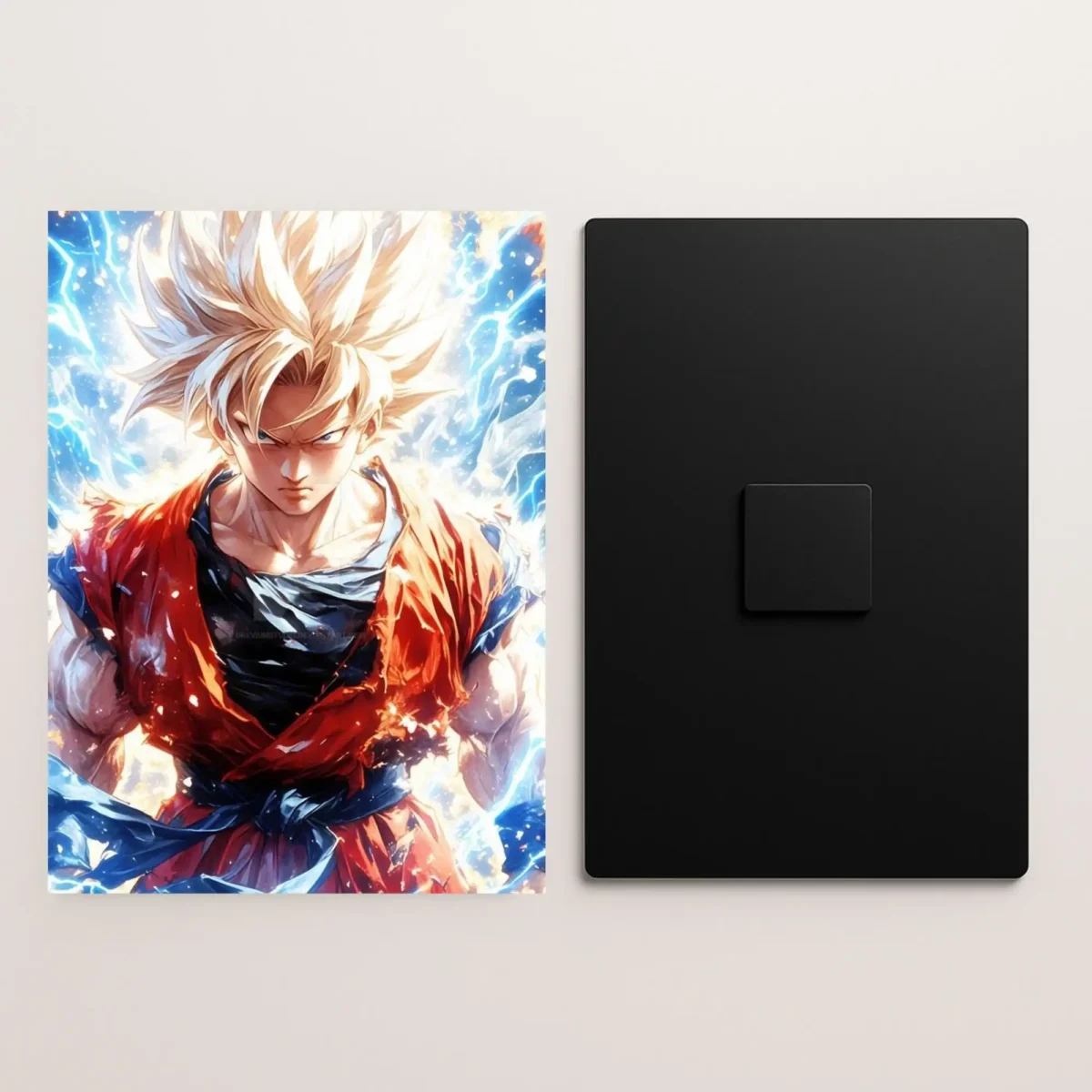 super saiyan goku metal poster front and back preview