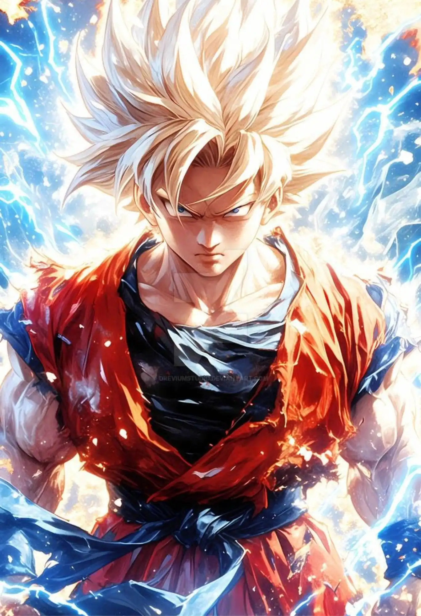 super saiyan goku metal poster