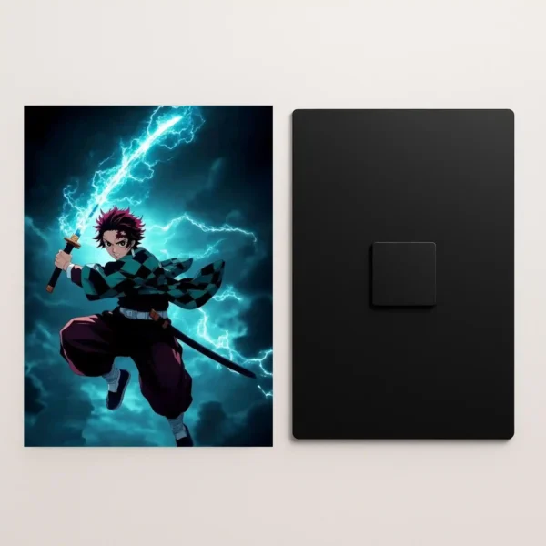 tanjiro kamado metal poster front and back preview