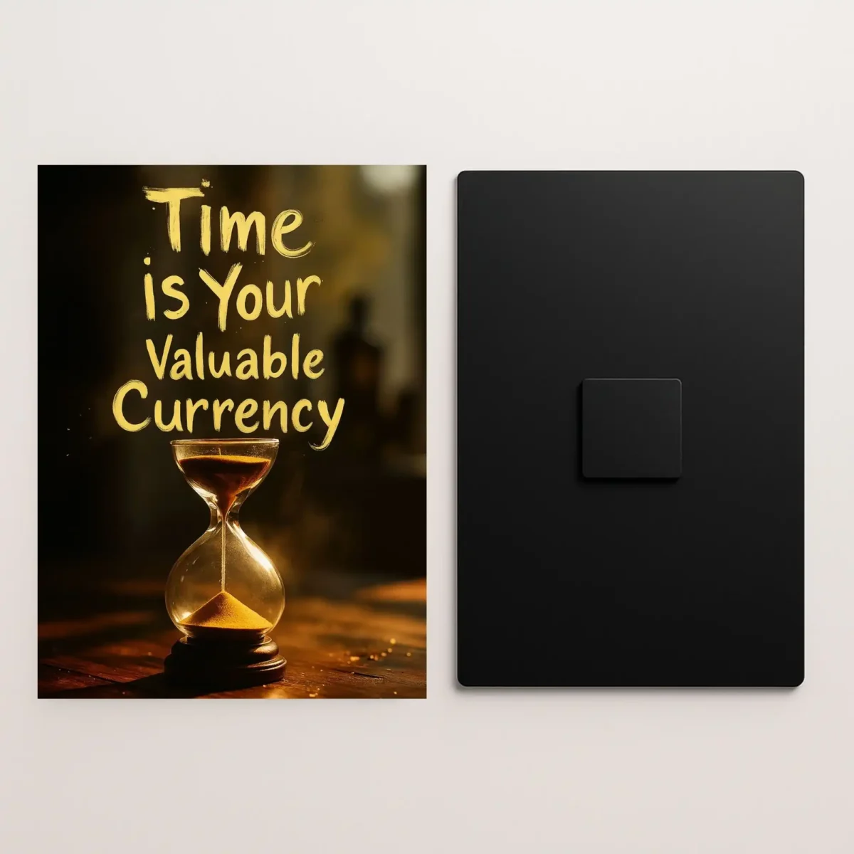 time is money quote metal poster front and back preview