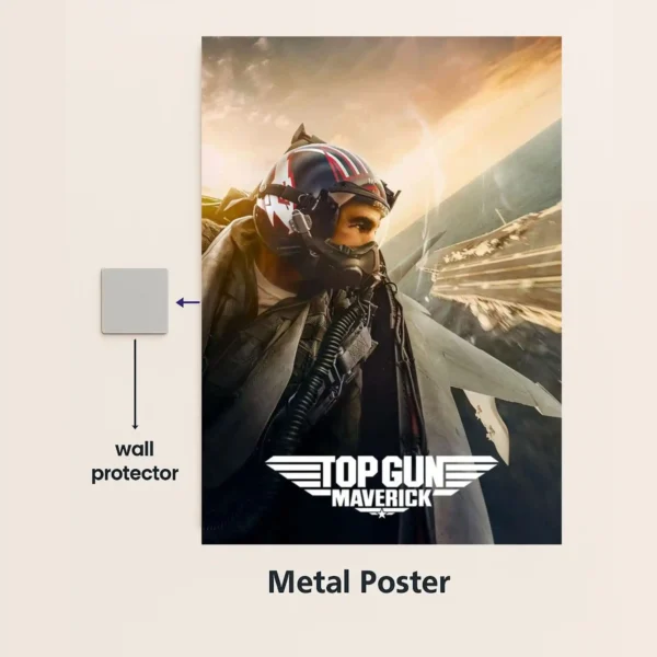 top gun maverik movie metal poster with wall protector