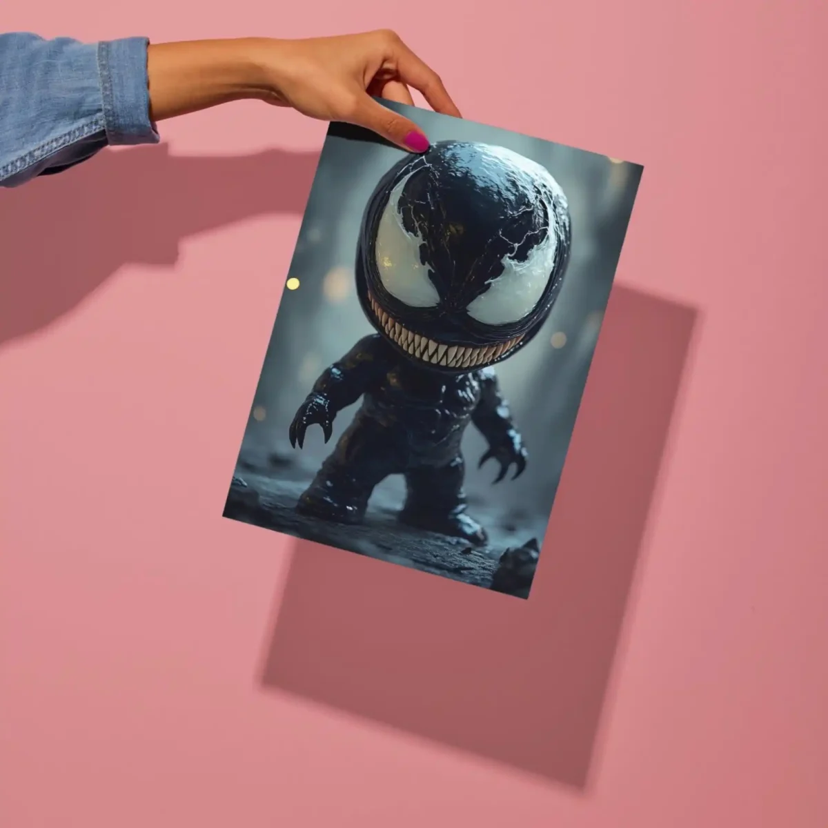 venom chibi metal poster preview
