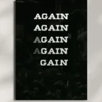wall mounted again and gain gym quote metal poster
