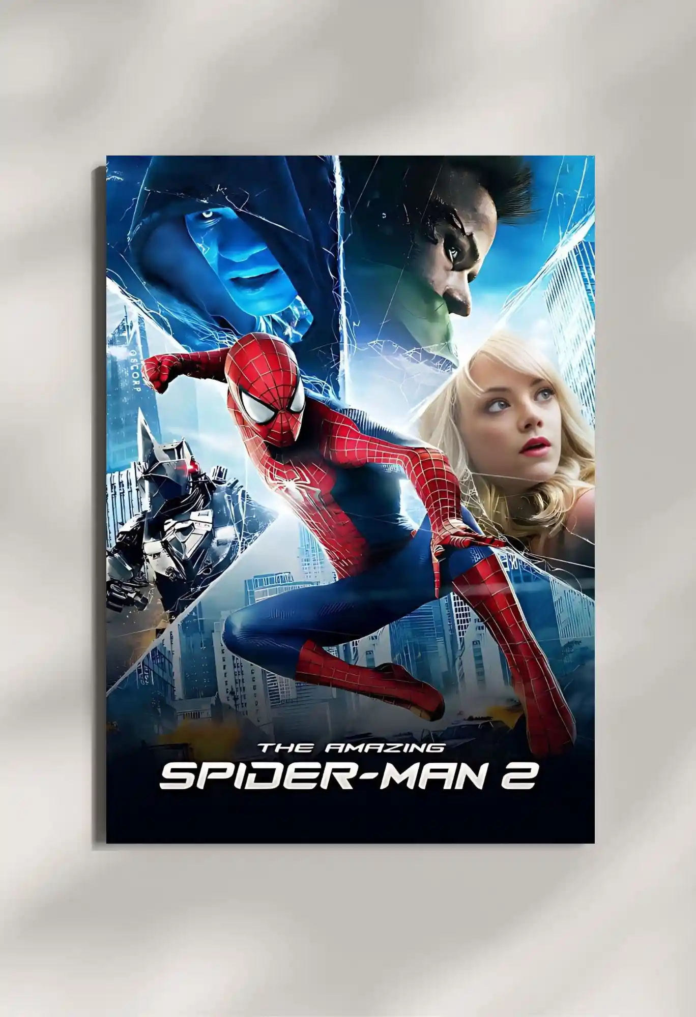 wall mounted amazing spiderman 2 movie metal poster