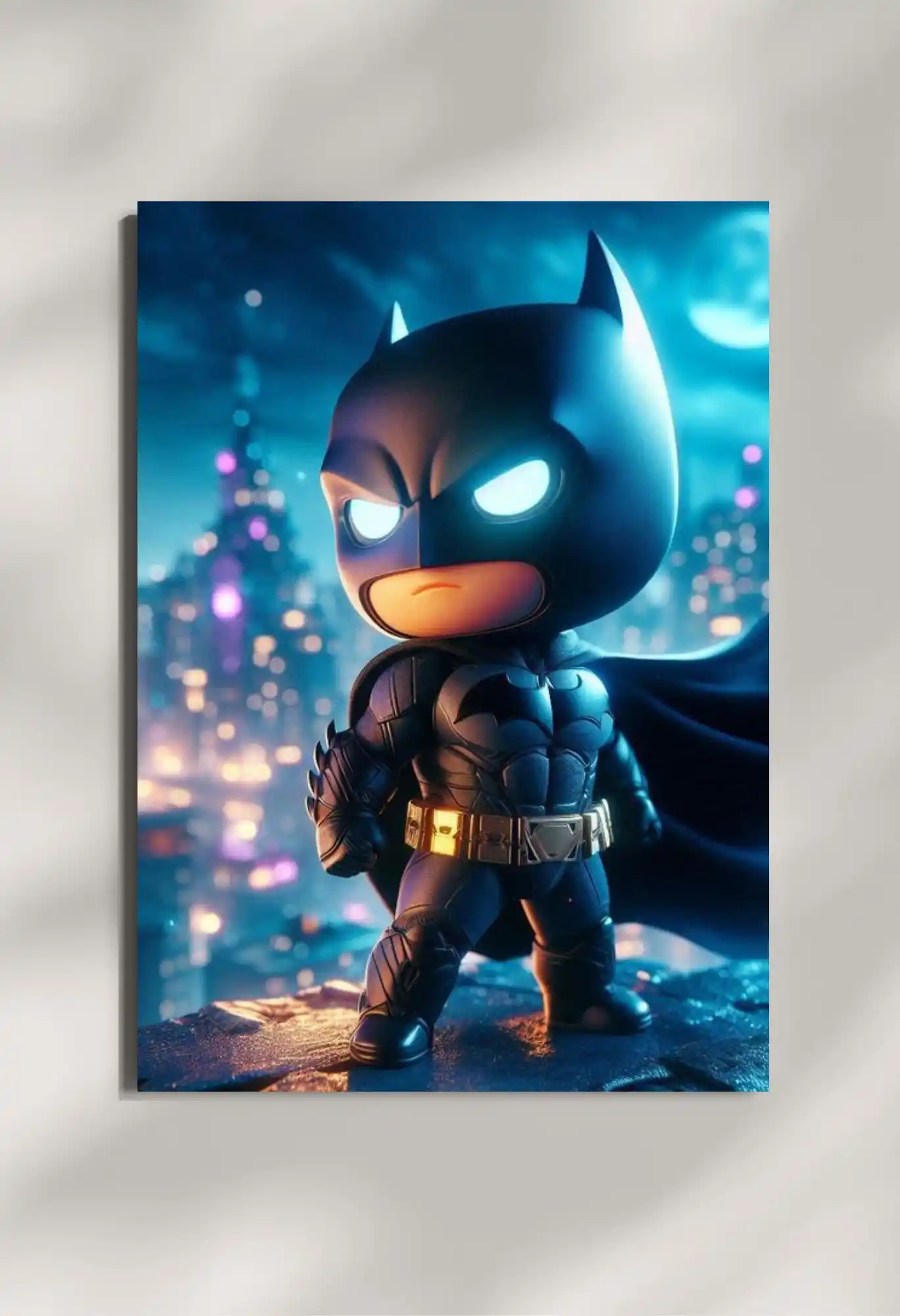 wall mounted batman dark knight chibi metal poster