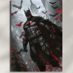 wall mounted batman red metal poster