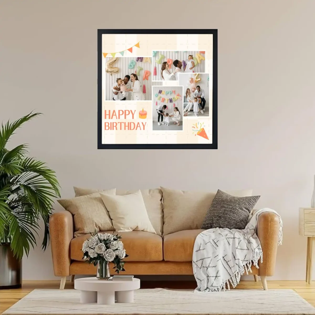 wall mounted cheerful birthday celebrations frame