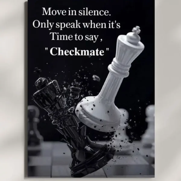 wall mounted chess quote metal poster