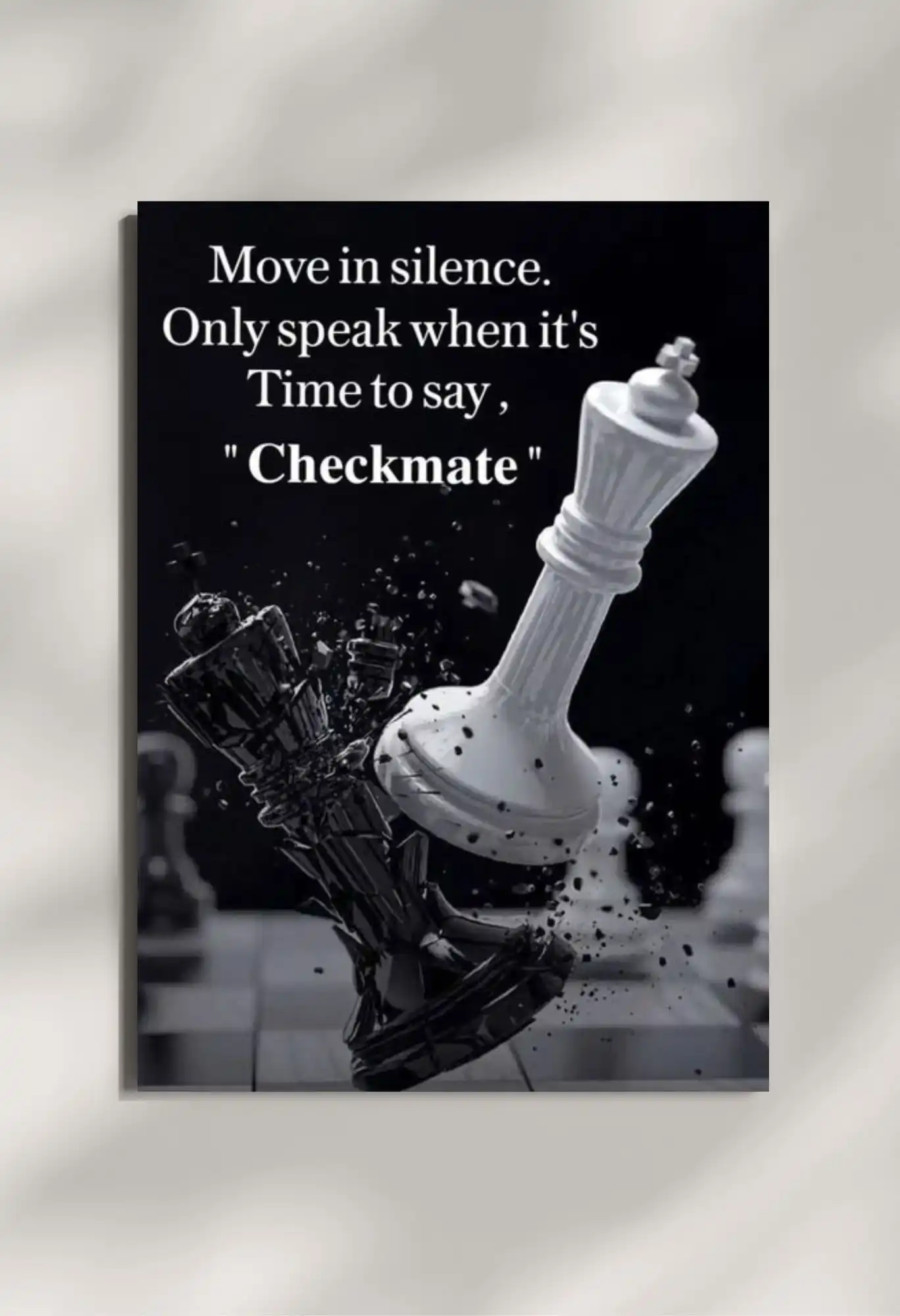 wall mounted chess quote metal poster
