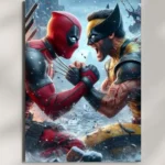wall mounted daredevil vs wolverine metal poster