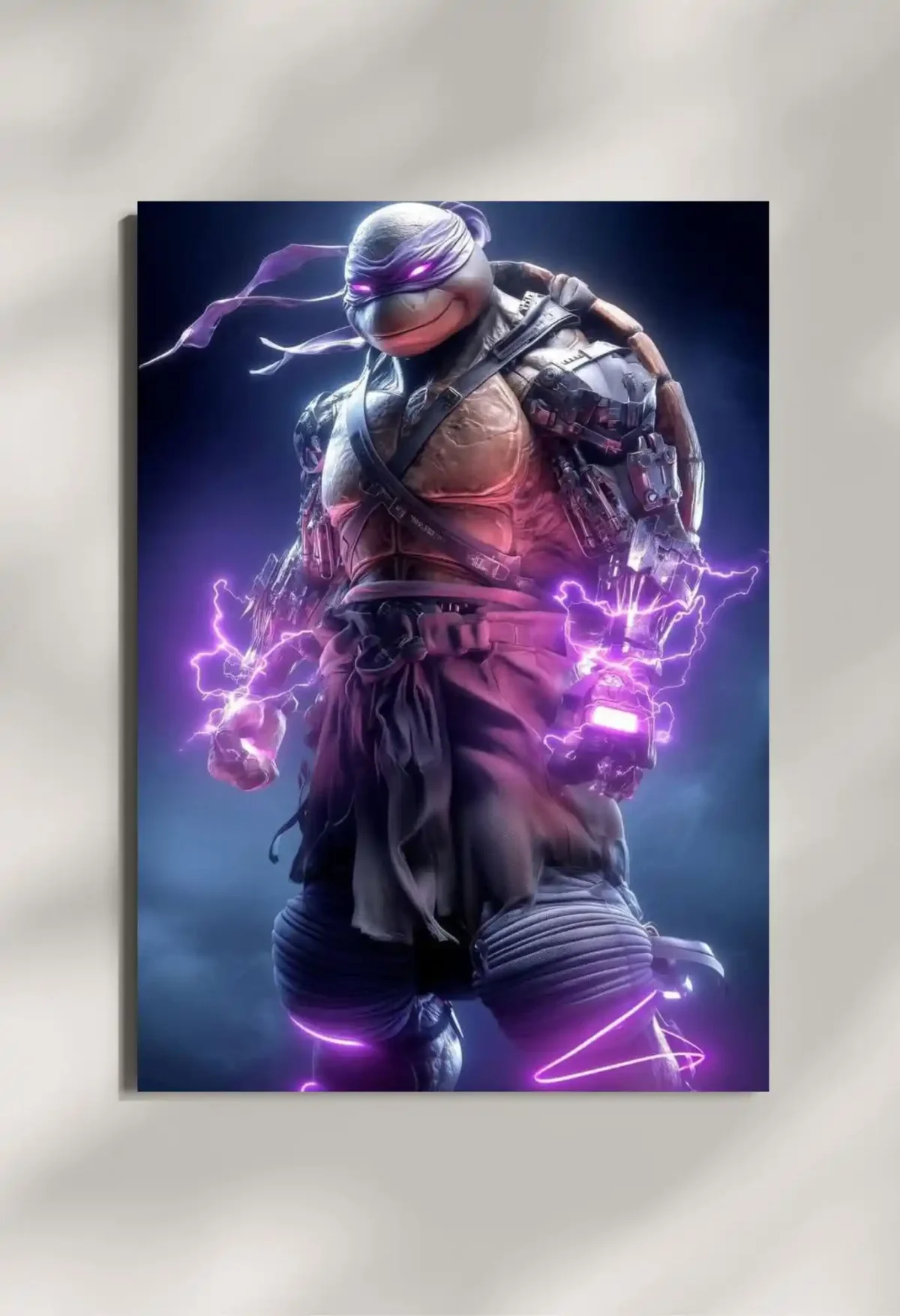wall mounted donatello ninja turtle lightning warrior metal poster