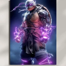wall mounted donatello ninja turtle lightning warrior metal poster