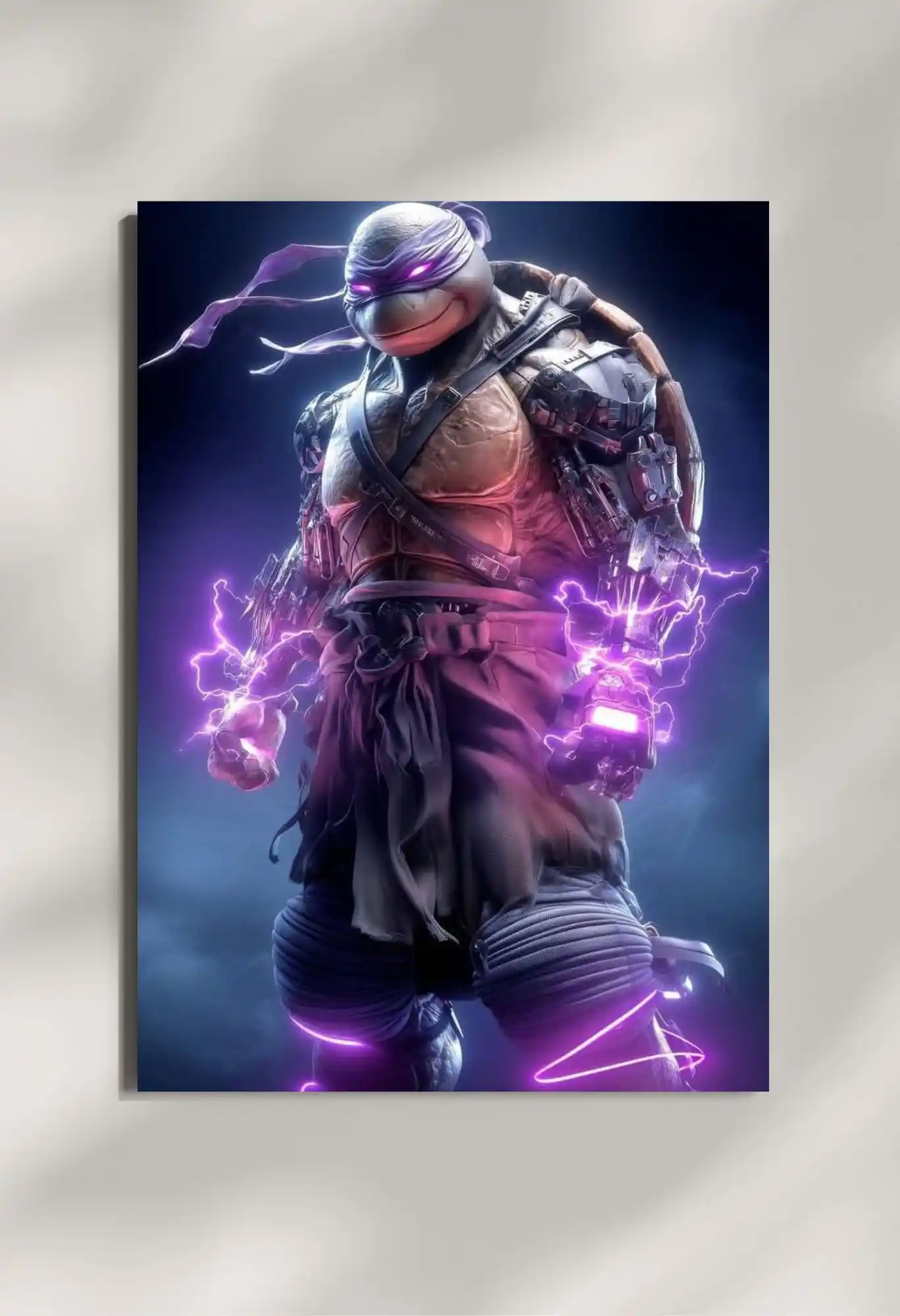 wall mounted donatello ninja turtle lightning warrior metal poster