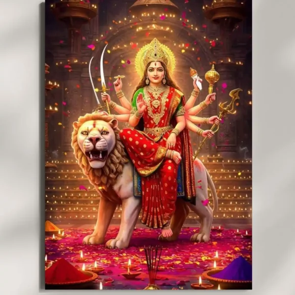 wall mounted durga maa metal poster