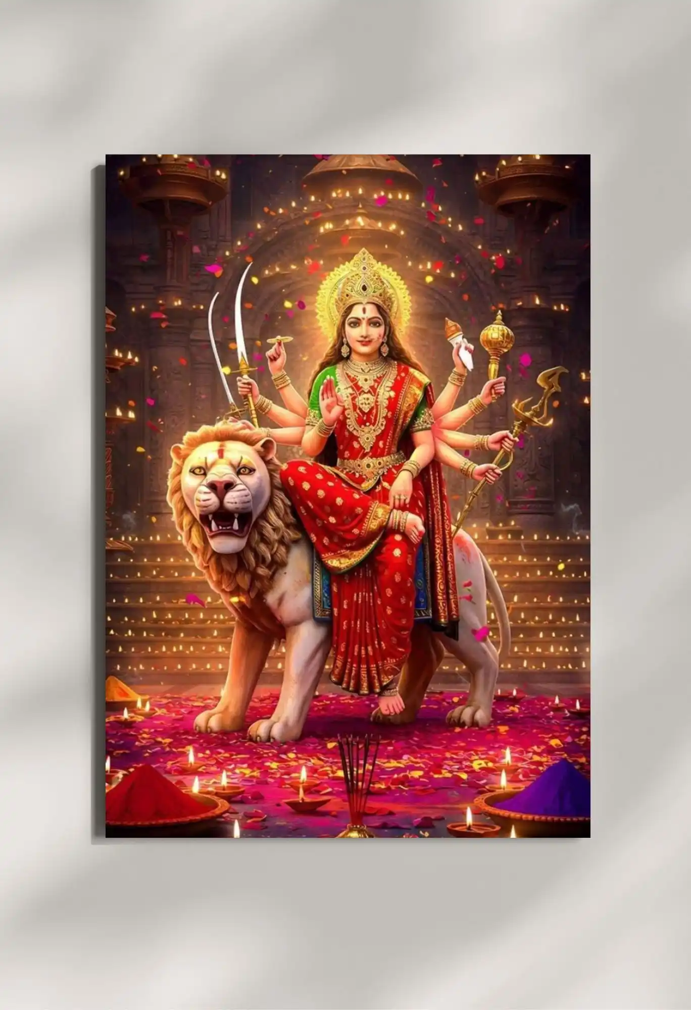 wall mounted durga maa metal poster