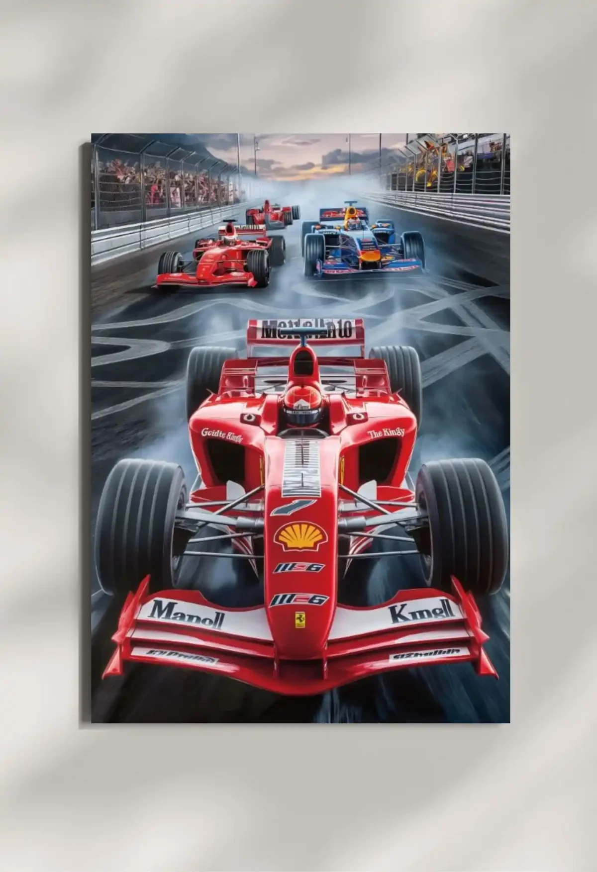 wall mounted formula one championship metal poster