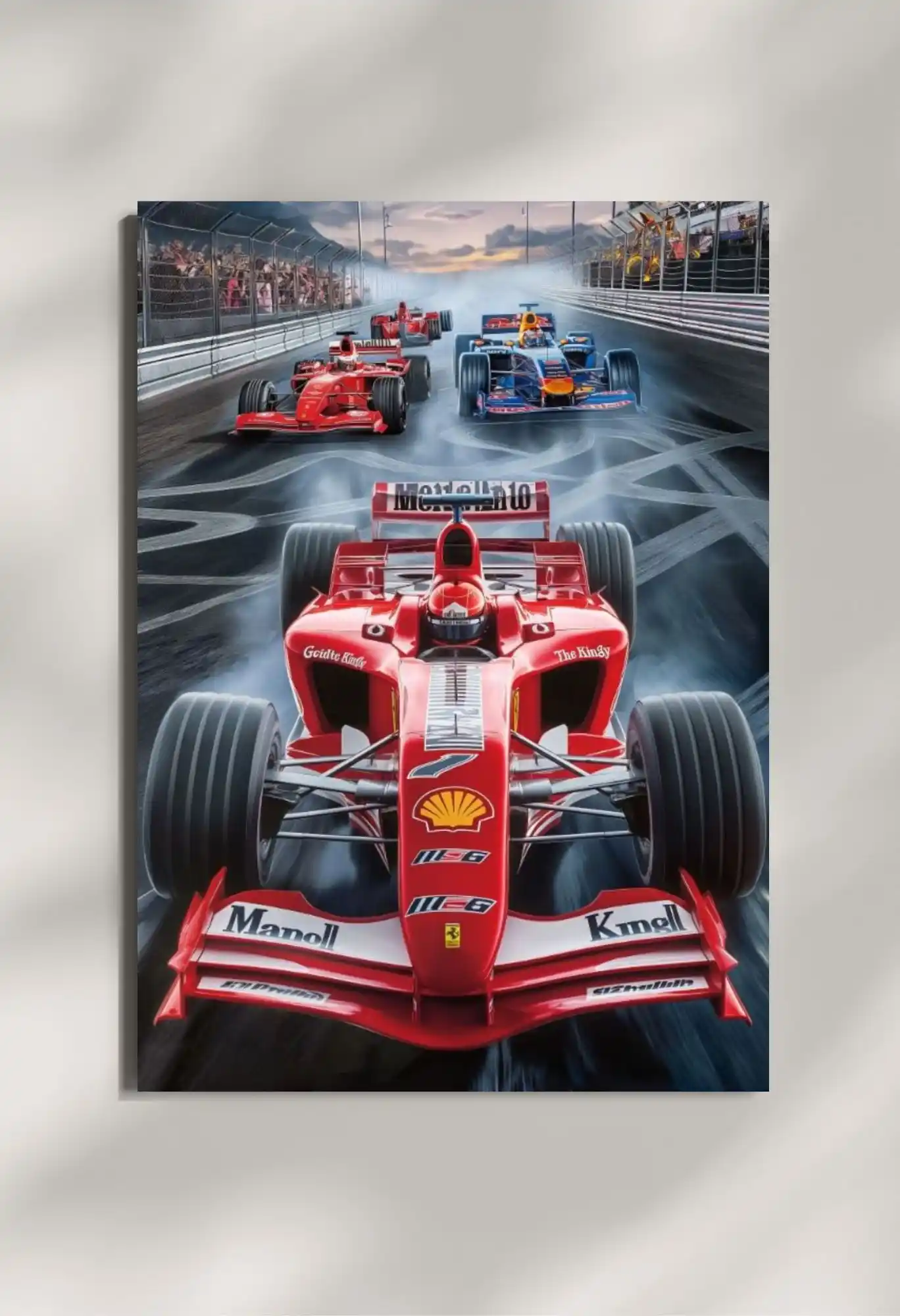 wall mounted formula one championship metal poster