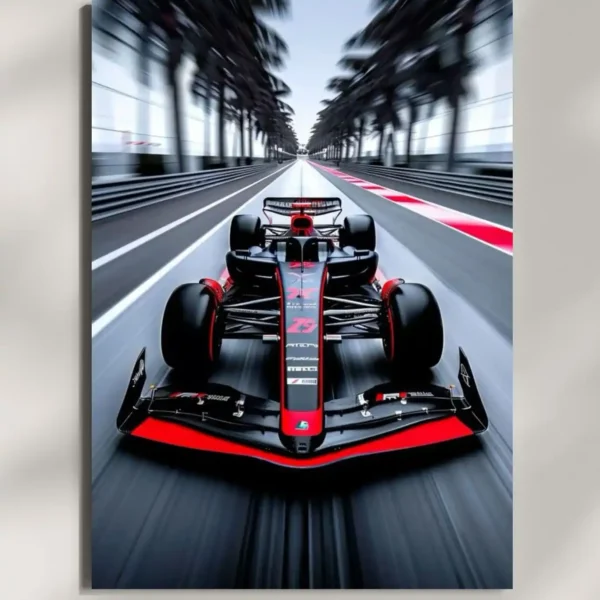 wall mounted formula one speed track metal poster