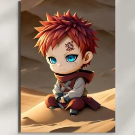 wall mounted gaara chibi sand ninja metal poster