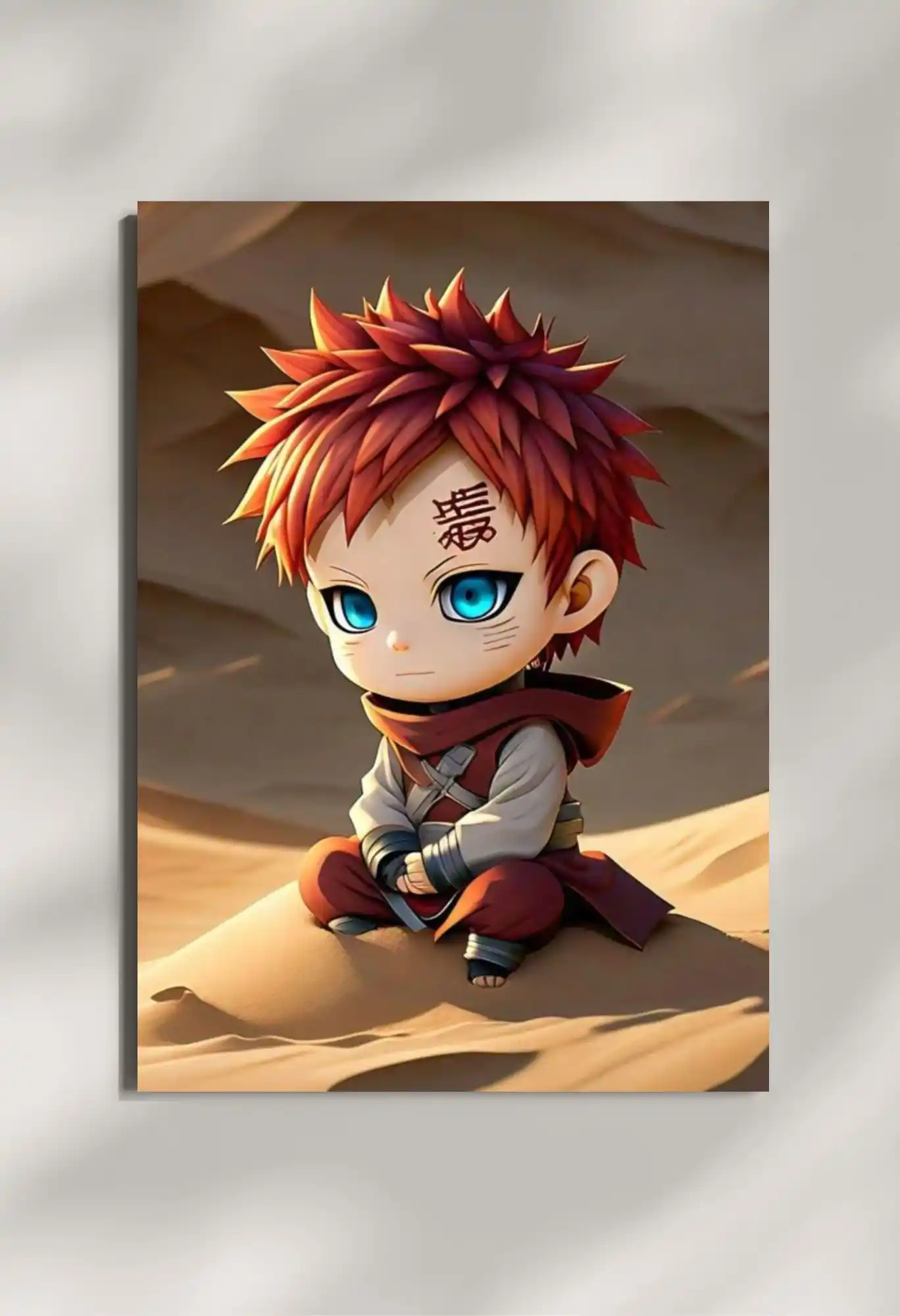 wall mounted gaara chibi sand ninja metal poster