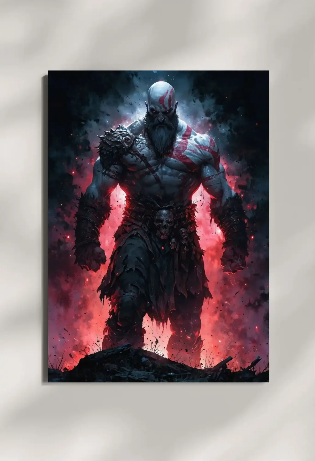 wall mounted god of war metal poster