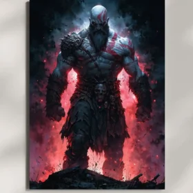wall mounted god of war metal poster