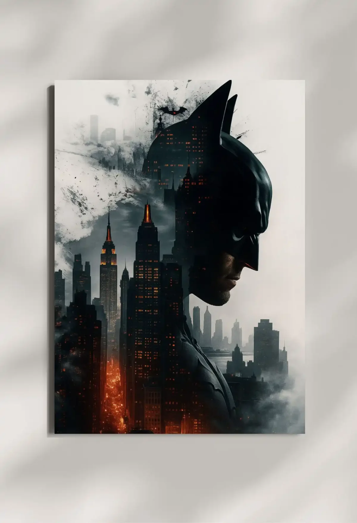 wall mounted gotham city metal poster