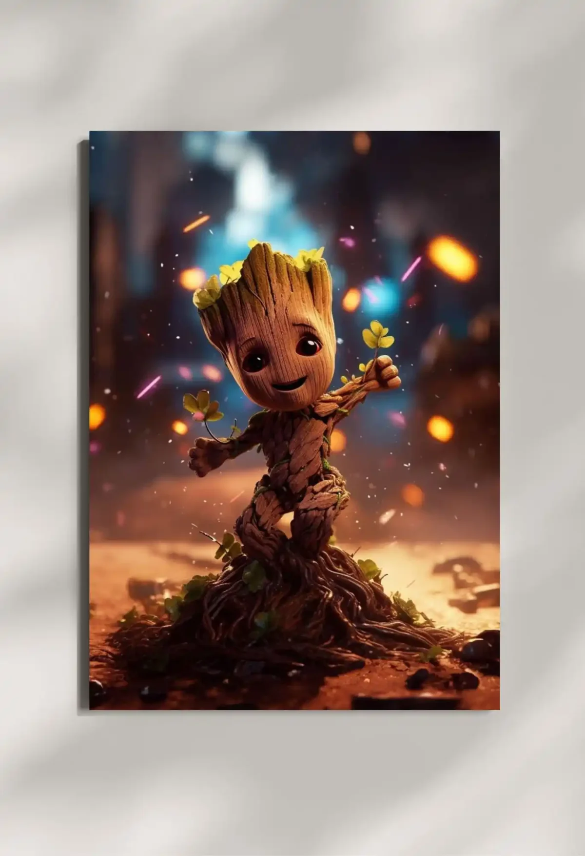 wall mounted groot little guardian metal poster