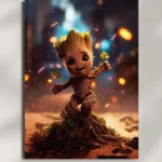 wall mounted groot little guardian metal poster