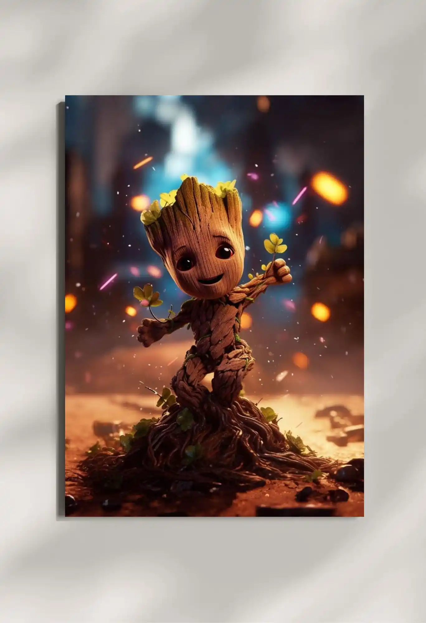 wall mounted groot little guardian metal poster