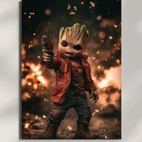 wall mounted groot metal poster
