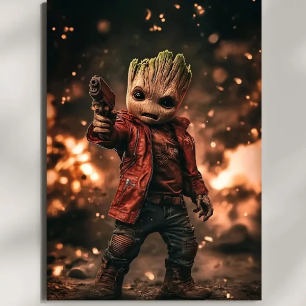 wall mounted groot metal poster