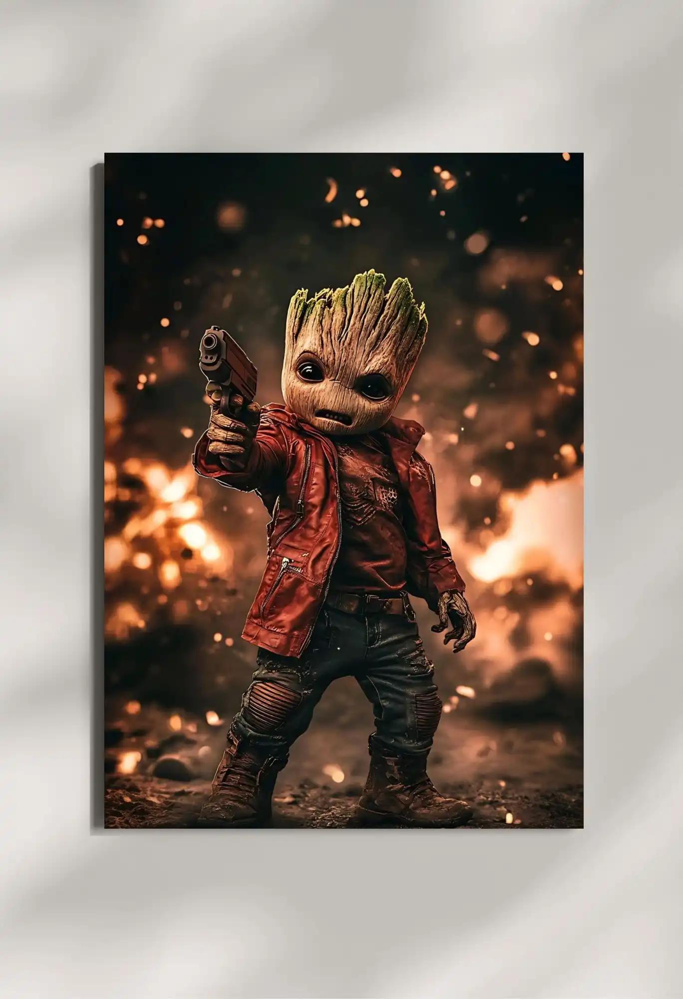 wall mounted groot metal poster