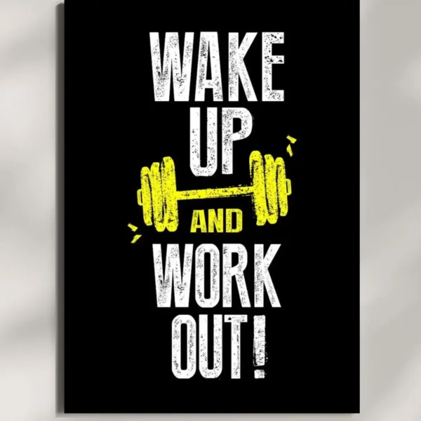 wall mounted gym quote metal poster