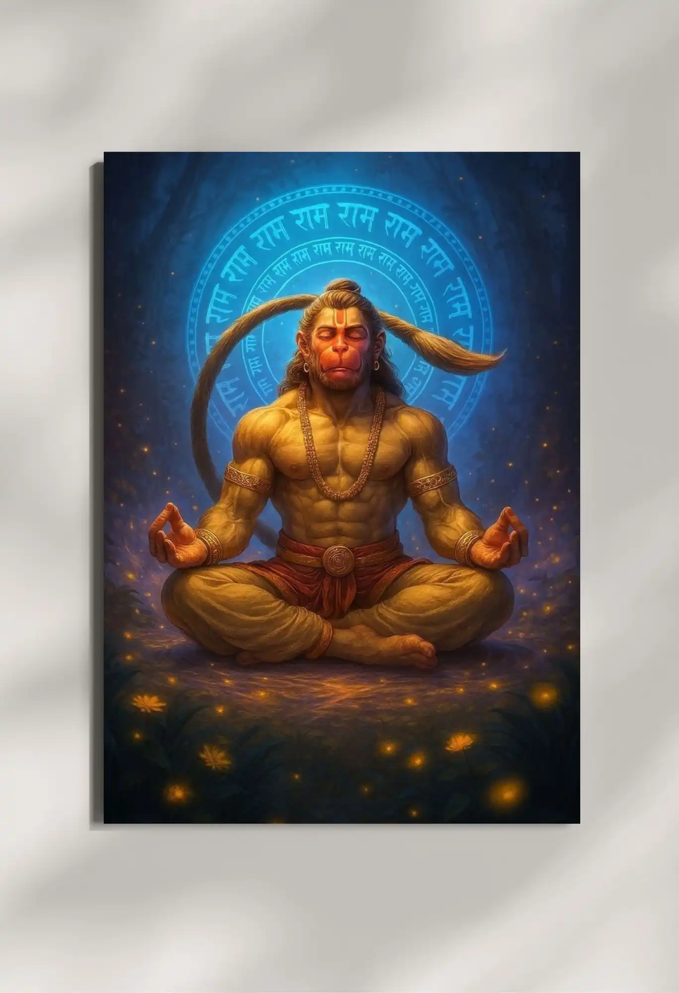 wall mounted hanuman bajrangbali metal poster