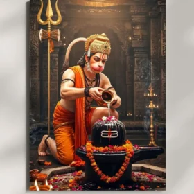wall mounted hanuman ji metal poster