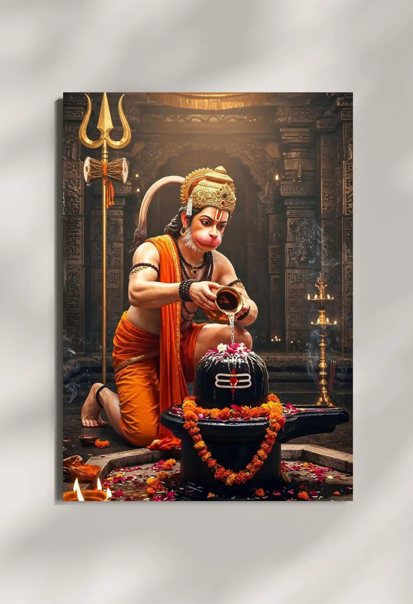 wall mounted hanuman ji metal poster
