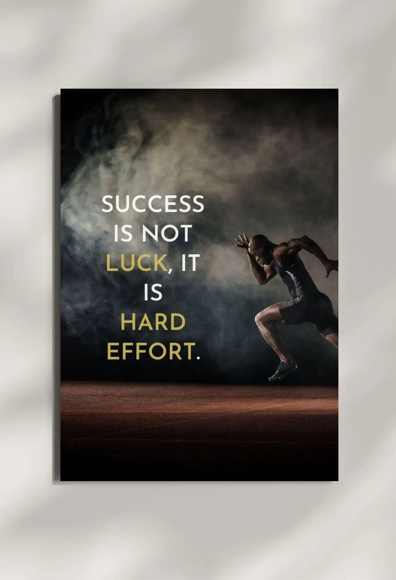 wall mounted hard work quote metal poster