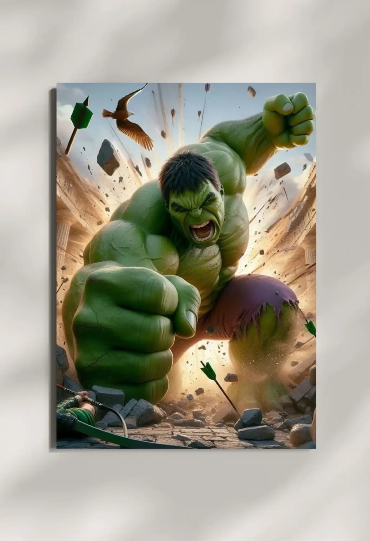 wall mounted hulk incredible smash metal poster