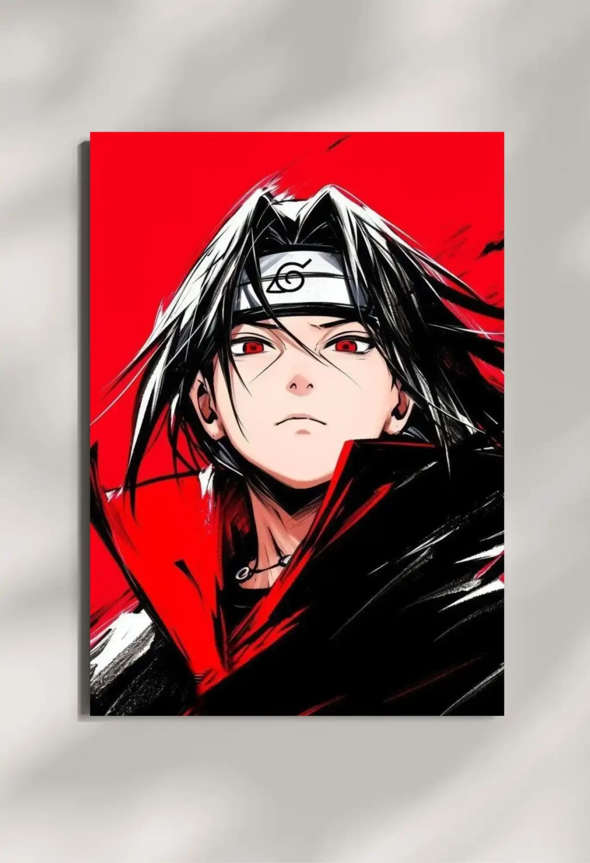 wall mounted itachi uchiha anime metal poster