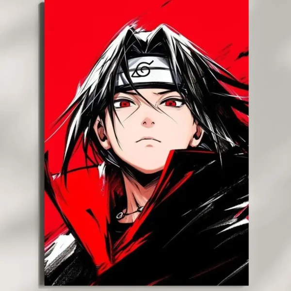 wall mounted itachi uchiha anime metal poster