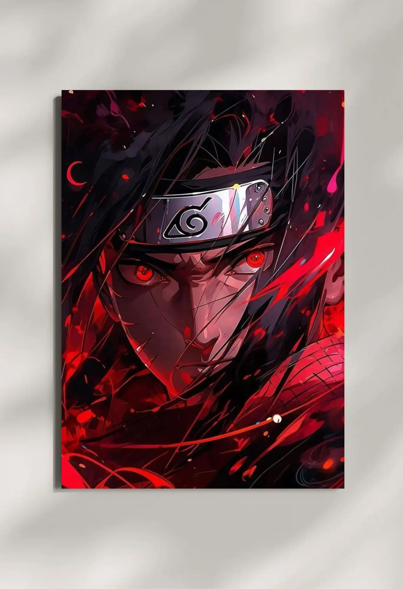 wall mounted itachi uchiha metal poster