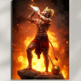 wall mounted jai hanuman metal poster