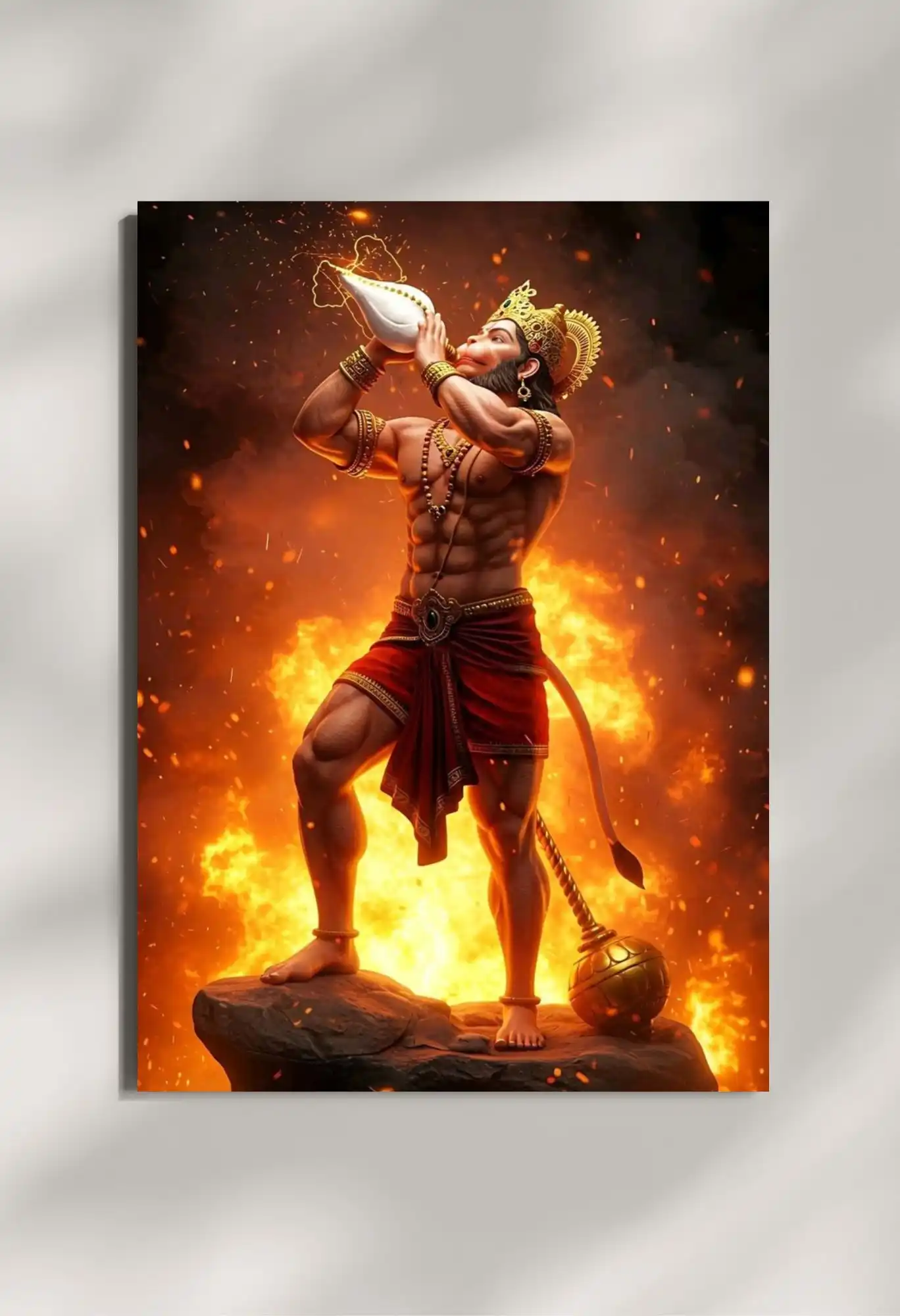 wall mounted jai hanuman metal poster