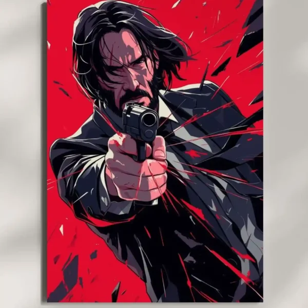 wall mounted john wick metal poster